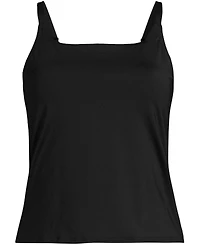 Lands' End Women's D-Cup Square Neck Tankini Swimsuit Top