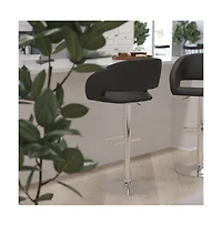Rothko Modern Bar Stool Rounded Mid-Back Stool With Height Adjustable Swivel Seat