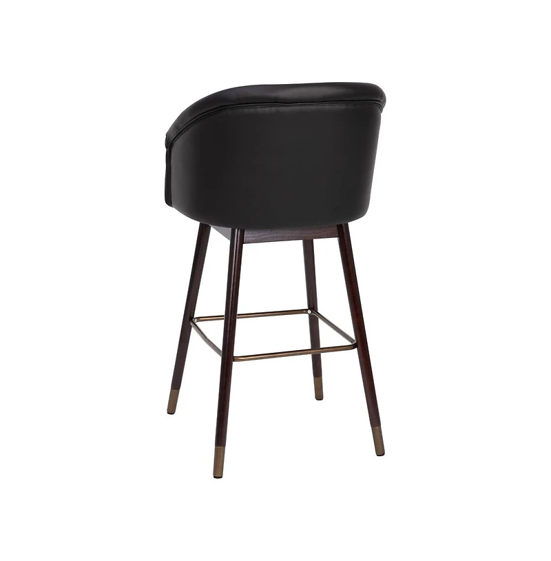 Temperance Modern Wood Frame Stool With Metallic Accents