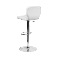 Vertical Stitch Back Swivel Adjustable Height Barstool