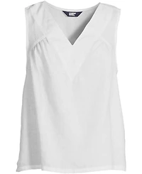 Lands' End Plus Linen V Neck Top