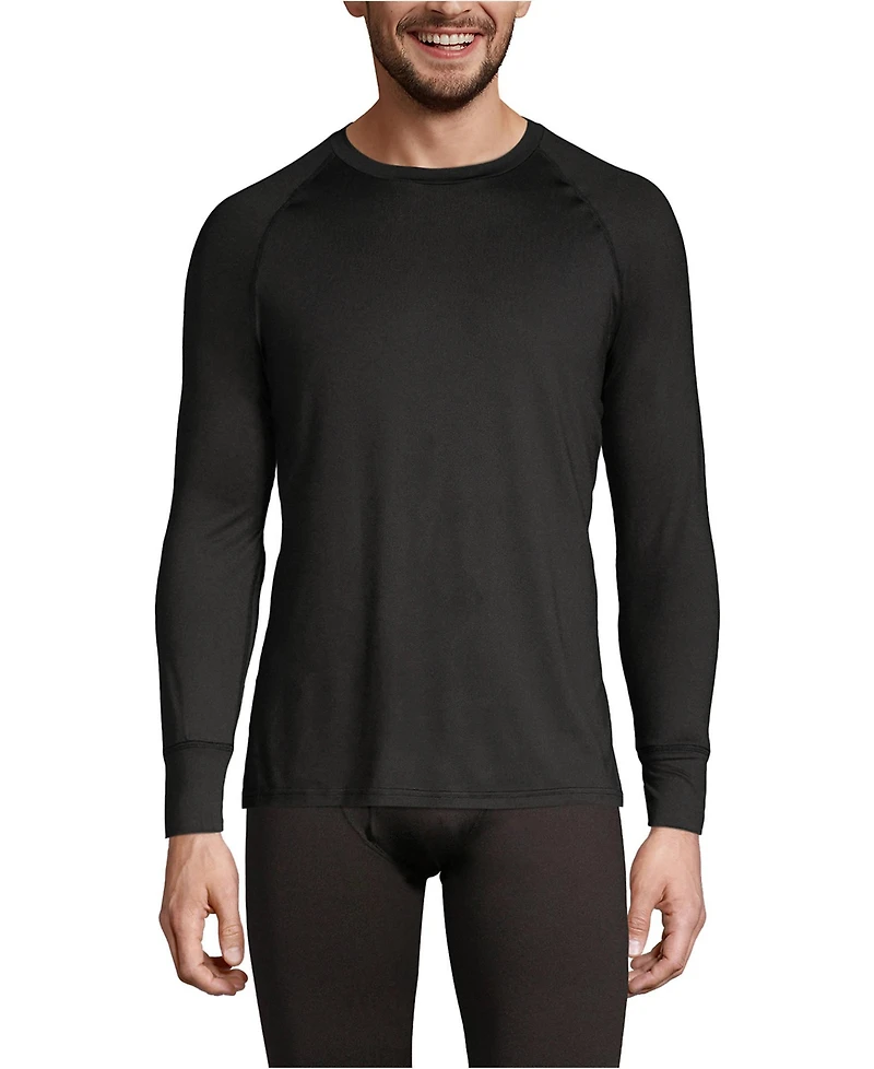 Lands' End Men's Stretch Thermaskin Long Underwear Crew Base Layer