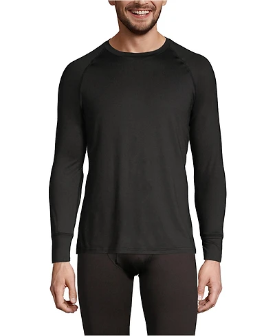 Lands' End Men's Stretch Thermaskin Long Underwear Crew Base Layer