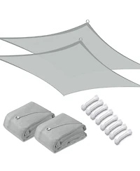 2 Pack 10x10 Ft 97% Uv Block Square Sun Shade Sail Canopy Cover Net Outdoor Yard