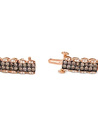Le Vian Chocolatier Chocolate Diamond & Vanilla Diamond Pave Cluster Tennis Bracelet (5-7/8 ct. t.w.) in 14k Rose Gold