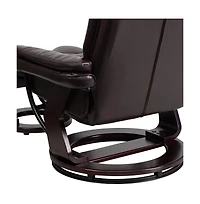 Multi-Position Stitched Recliner & Ottoman With Swivel Base