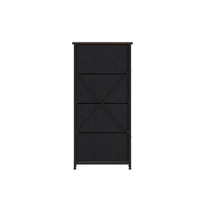 Marley 4 Drawer Storage Dresser With Cast Iron Frame, Wood Top And Easy Pull Engineered Drawers Wooden Handles