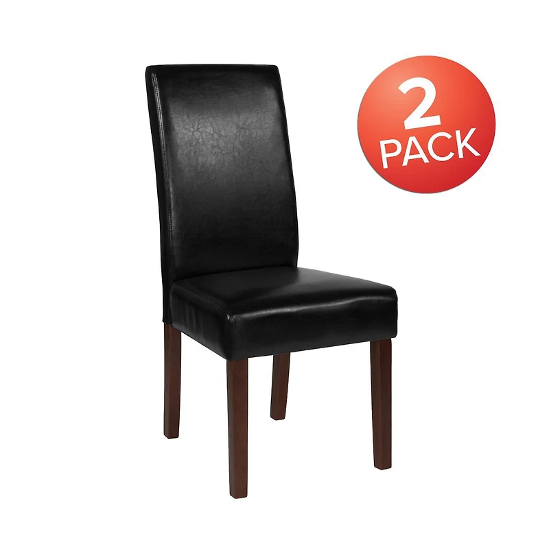 Emma+Oliver Two Mid-Century Parson'S Chairs And Finished Hardwood Frame For Kitchen, Dining Room & More