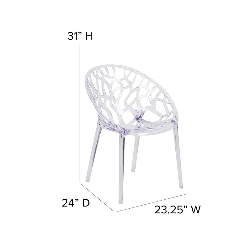 Emma+Oliver 4 Pack Transparent Stacking Side Chair