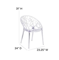Emma+Oliver 4 Pack Transparent Stacking Side Chair