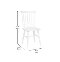 Torrin Set Of Two Premium Solid Wood Spindle Back Dining Chairs With Saddle Seats And Floor Protectant Felt Pads