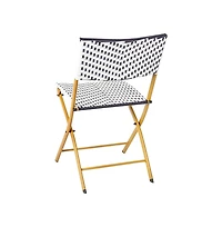 Ciel Set Of Two Folding Bistro Chairs In Pe Rattan With Metal Frames For Indoor And Outdoor Use