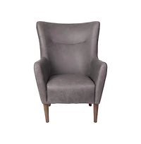 Regal Traditional Wingback Accent Chair, Upholstery And Wooden Frame Legs