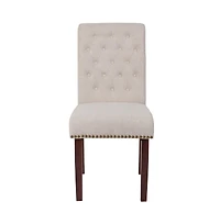 Merrick Lane Falmouth Upholstered Parsons Chair With Nailhead Trim - Set Of 6