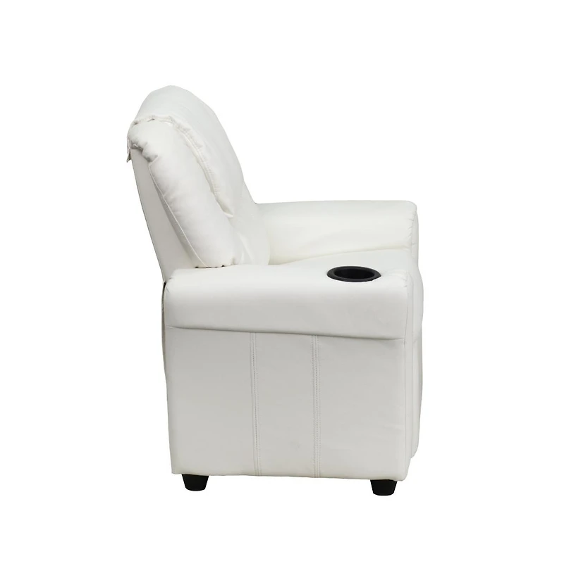 Contemporary Kids Recliner Chair With Cup Holder And Headrest