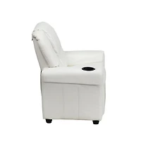 Contemporary Kids Recliner Chair With Cup Holder And Headrest