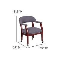 Emma+Oliver Conference Chair With Accent Nail Trim And Casters