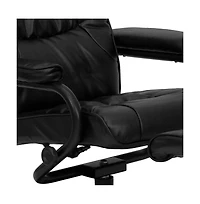 Contemporary Multi-Position Recliner & Ottoman W/ Wrapped Base