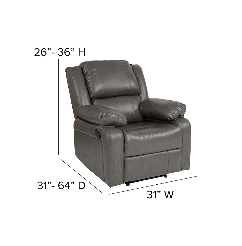 Emma+Oliver Recliner With Bustle Back And Padded Arms