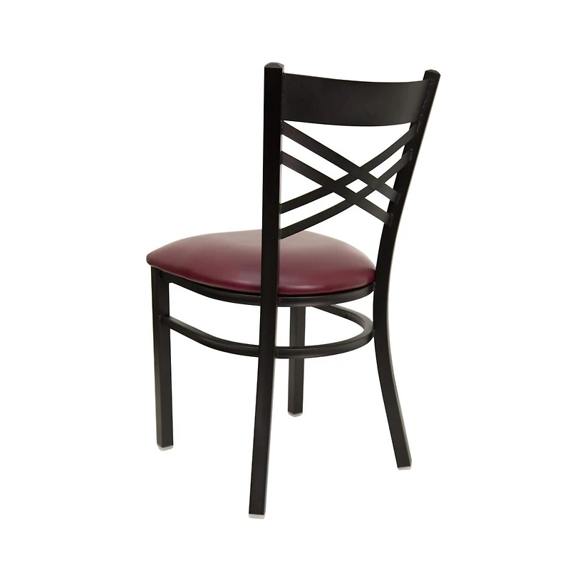 Emma+Oliver 2 Pack "X" Back Metal Restaurant Chair
