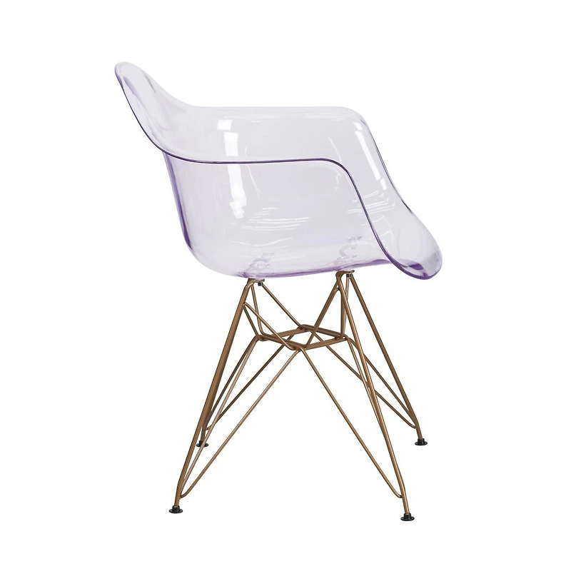 Emma+Oliver 2 Pack Transparent Side Chair With Solid Base