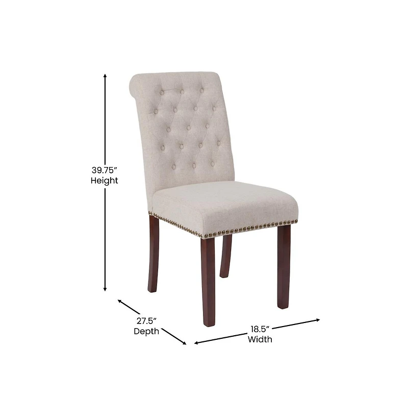 Falmouth Upholstered Parsons Chair With Nailhead Trim