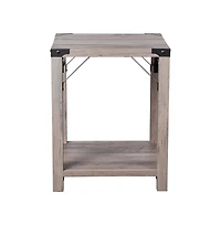 Merrick Lane Green River Modern Farmhouse Engineered Wood End Table And Powder Coated Steel Accents