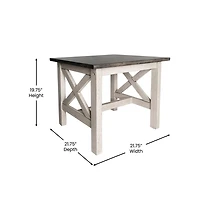 Matty Rustic End Table, Farmhouse Style Solid Wood Accent Table