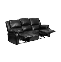 Bustle Back Leathersoft Sofa With Two Built-In Recliners