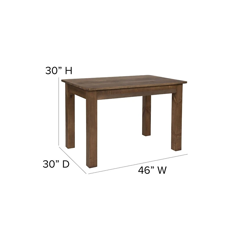 Merrick Lane Rectangular Antique Solid Pine Farm Dining Table