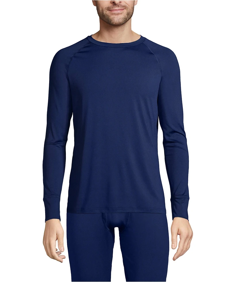 Lands' End Big & Tall Stretch Thermaskin Long Underwear Crew Base Layer