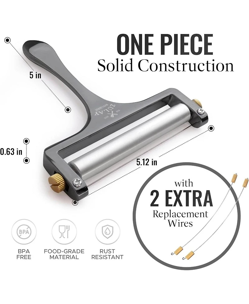 Heavy Duty Adjustable Cheese Slicer with 2 Extra Wires