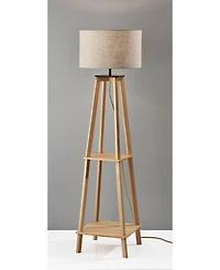 Adesso 59.75" Wood Kirby Shelf Floor Lamp