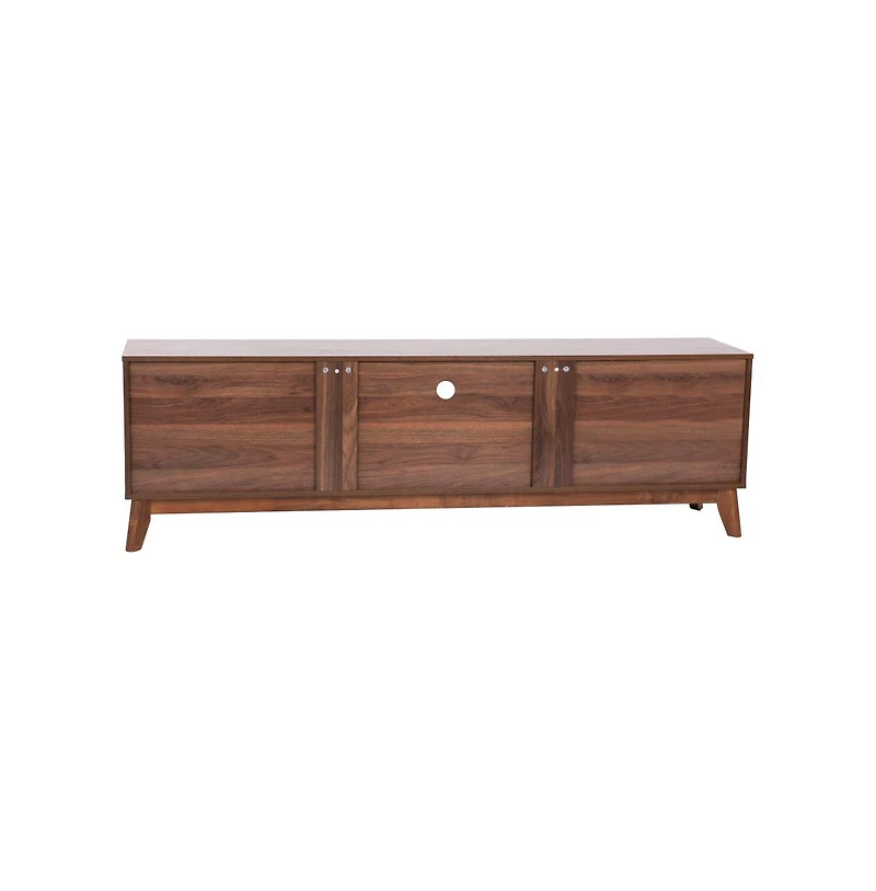 Emma+Oliver Beverly Mid-Century Modern Wooden Tv Stand With Soft Close Doors, Shelf
