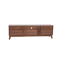 Emma+Oliver Beverly Mid-Century Modern Wooden Tv Stand With Soft Close Doors, Shelf
