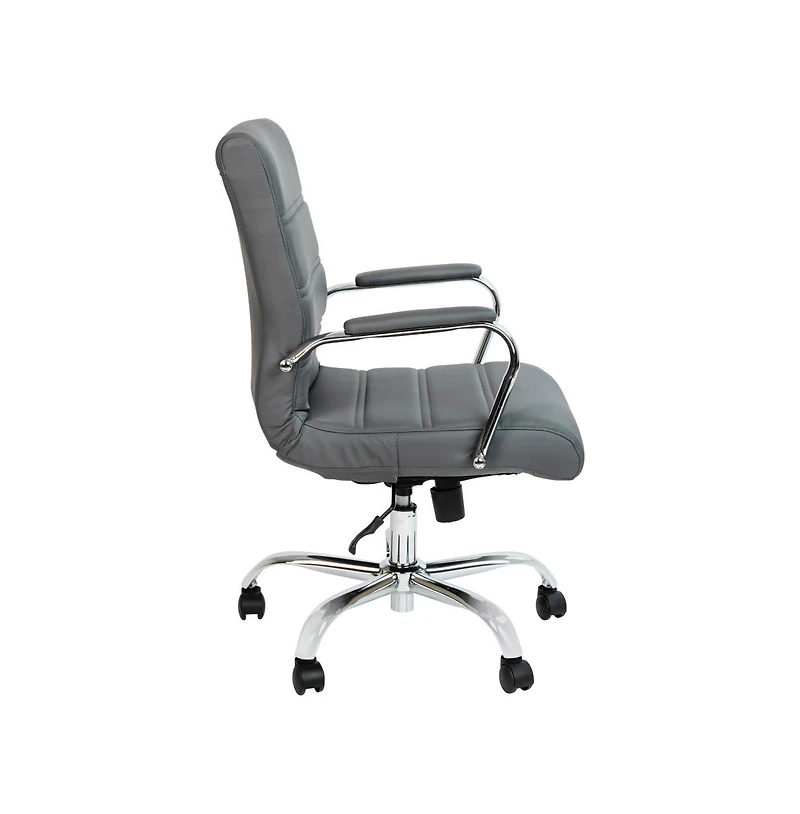 Milano Contemporary Mid-Back Home Office Chair With Padded Arms