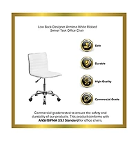 Merrick Lane Amelie Home Office Chair Ergonomic Executive Ribbed Low Back Armless Computer Desk Chair - Base, Frame & Border
