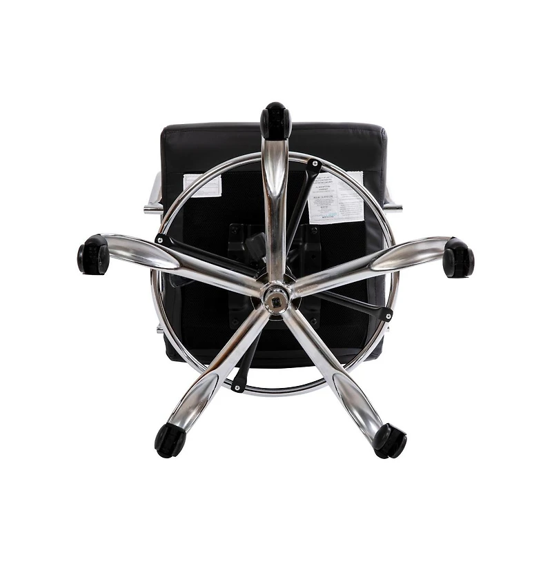 Merrick Lane Tevia Mid-Back Drafting Chair With Adjustable Foot Ring Upholstered Swivel Chair With Chrome Base