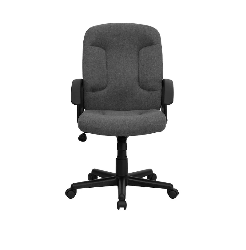 Emma+Oliver Mid-Back Fabric Executive Swivel Office Chair With Nylon Arms