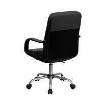 Emma+Oliver Mid-Back Leather And Mesh Swivel Task Office Chair With Arms