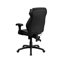 Emma+Oliver High Back Leather Multifunction Executive Swivel Ergonomic Office Chair With Lumbar Support Knob With Arms