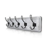 Rustic Coat Rack With Hooks -Wall Mount Coat Rack - Solid Pine Wood Entryway Hanger - Farmhouse Coat Rack For Kitchen, Bedroom