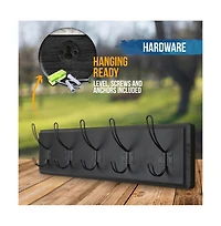 Rustic Coat Rack With Hooks -Wall Mount - Solid Pine Wood Entryway Hanger Farmhouse For Kitchen, Bedroom
