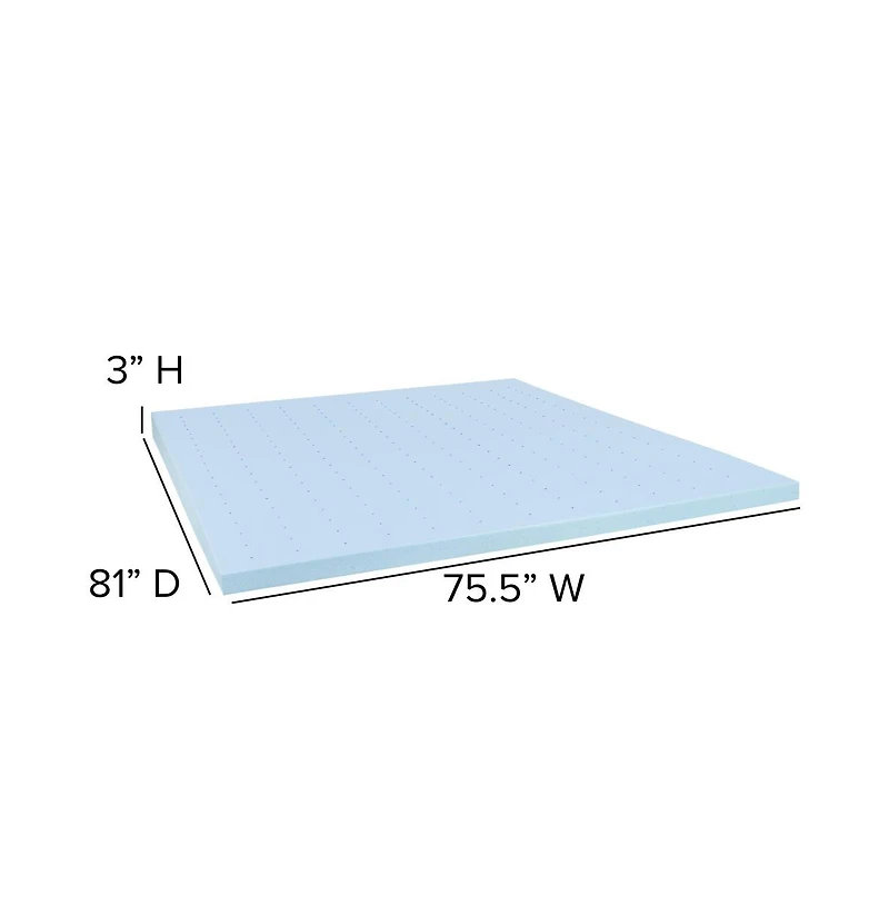 Inch Gel Infused Cool Touch CertiPUR-us Certified Memory Foam Topper