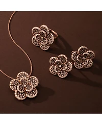 Le Vian Chocolate Diamond & Nude Diamond Flower Adjustable 20" Pendant Necklace (2-1/3 ct. t.w.) in 14k Rose Gold