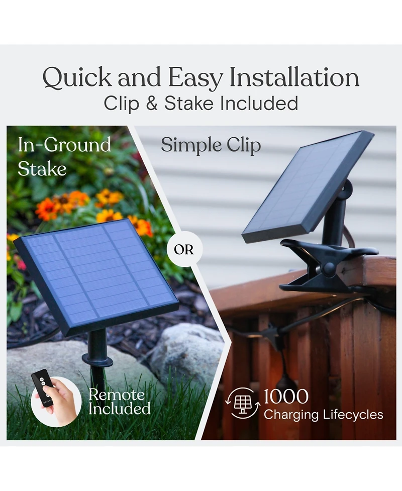 Ambience Pro 48 ft. Outdoor Solar Led String Lights with Remote Control