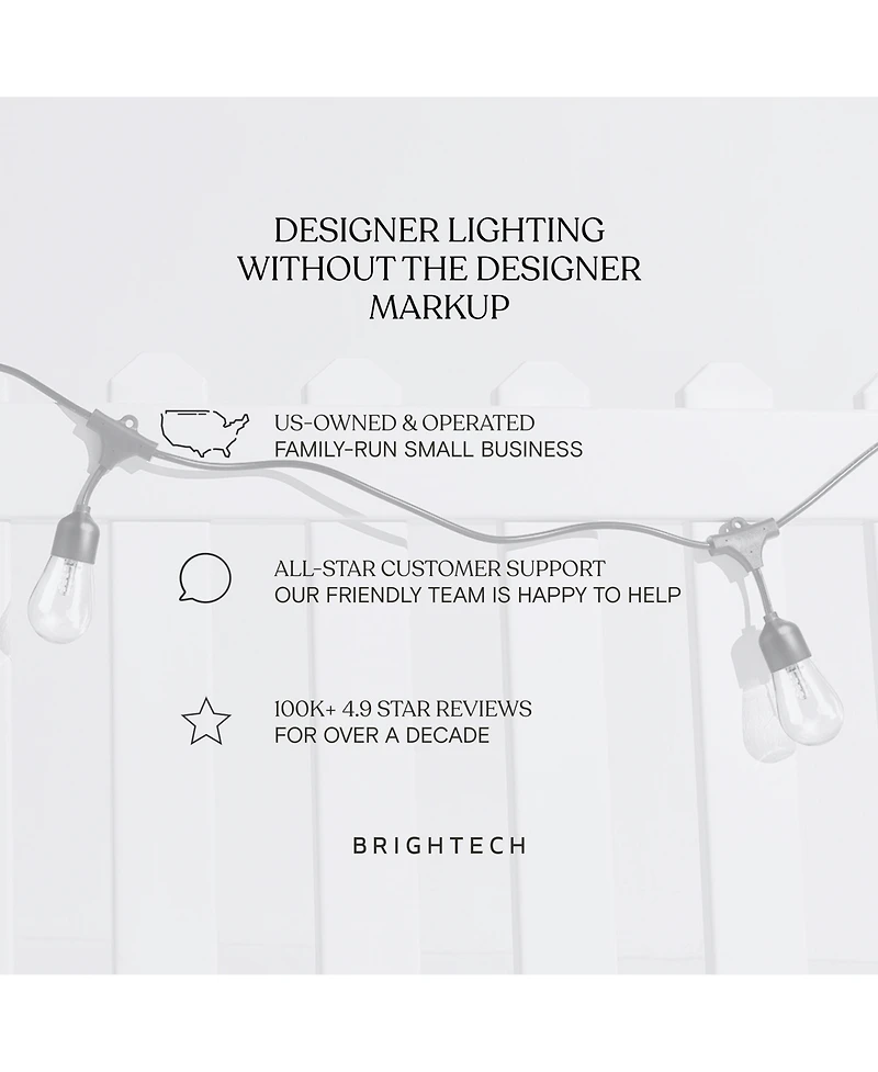 Brightech Ambience Pro 24 ft. Indoor/Outdoor Incandecent Weatherproof 11-Watt String Lights