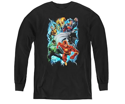 Justice League Boys of America Youth Electric Team Long Sleeve Sweatshirts
