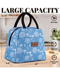Insulated Tote Lunch Bag With Soft Padded Handles
