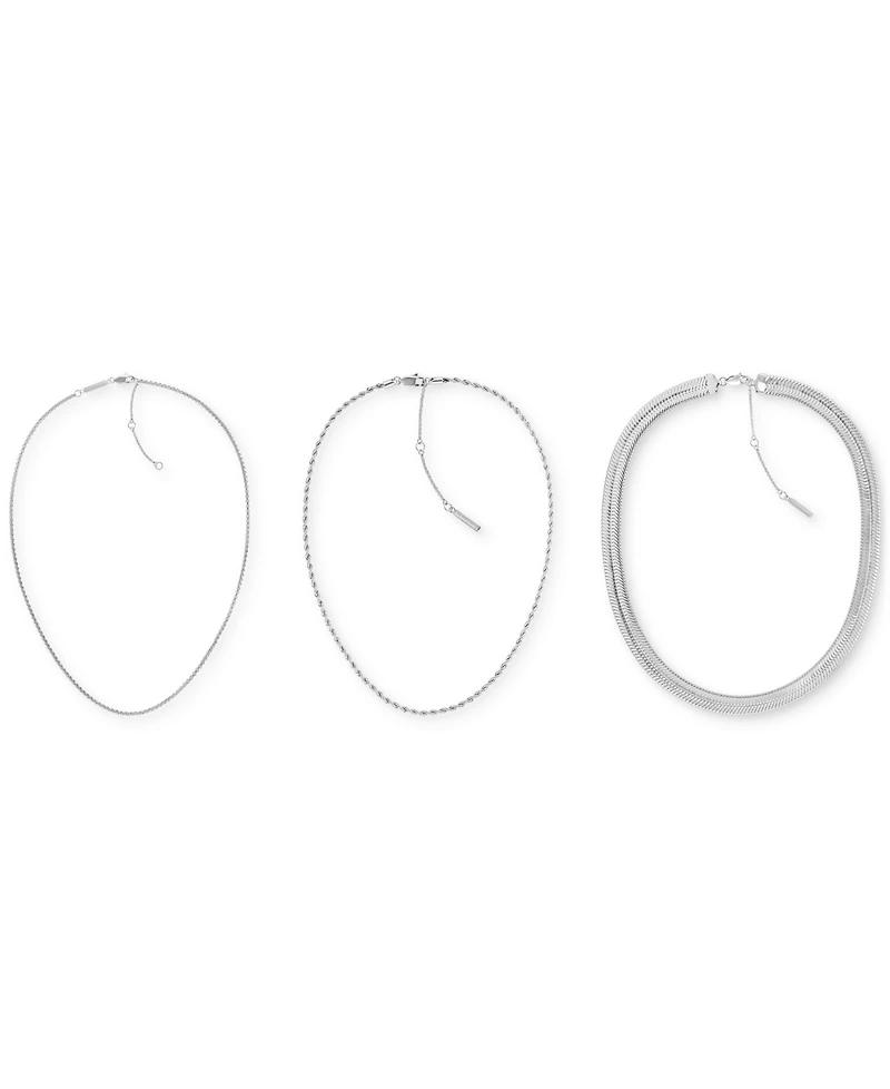 Calvin Klein Stainless Steel 3-Pc. Set Chain Link Necklaces